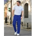 thumbnail image 4 of Pinspark Men's Baggy Cargo Sweatpants Open Bottom Straight Leg Loose Fit Drawstring Waist Deep Pockets, 4 of 6