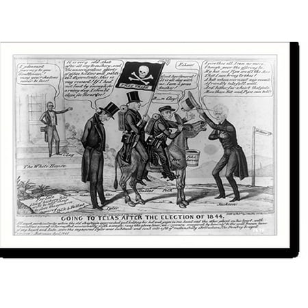 Historic Print, Going to Texas after the election of 1844, 18" x 24"