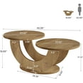 thumbnail image 2 of Tribesigns Round Coffee Table, 2-Tier Farmhouse Coffee Table with U-Shaped Frame for Home, Apartment, Natural, 2 of 7