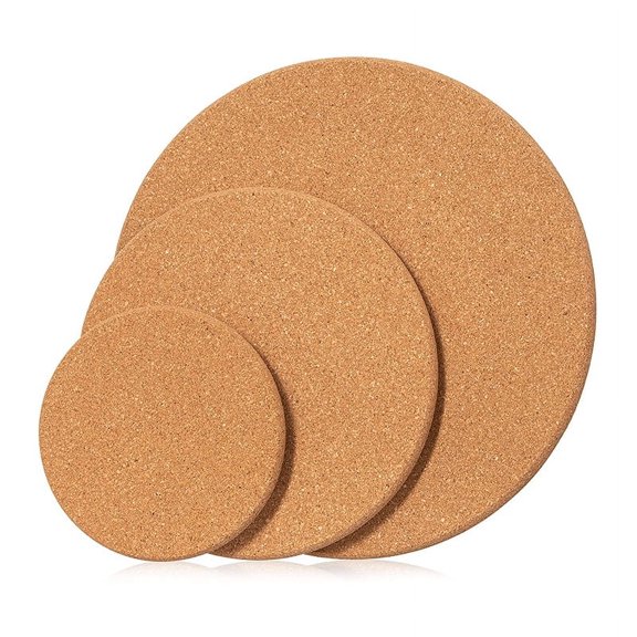 FRCOLOR 2pcs Round Cork Coasters Trivets Heat Resistant Non-Slip Hot Dishes Cork Pot Holder Hot Pots Holder Pans Coaster