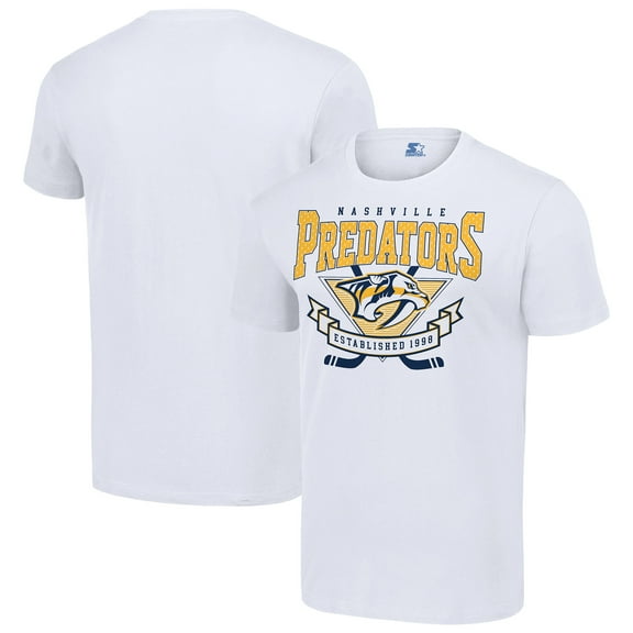 Men's Starter White Nashville Predators Team Logo Graphic T-Shirt
