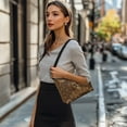 thumbnail image 3 of Kuiaobaty Vintage Skull Print Underarm Sling Bag for Women, Sunflower Print Leather Shoulder Handbag with Zipper Closure, Spacious Casual Hobo Purse Tote Bag for Travel, Brown, 3 of 7