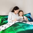 thumbnail image 5 of Green Gamer Bedding Set,Honeycomb Gaming Comforter Set Lightning Gamepad Comforter Game Room Decor Duvet Set Decor Quilt Set Bedding Collection, 5 of 7