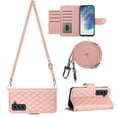 thumbnail image 2 of Charm Style for Samsung S22 Case RFID Blocking Wallet Card Holder Leather PU Flip Cover Folio Lanyard Crossbody Strap Women Girl Magnetic Clasp Kickstand for Samsung Galaxy S22, Coralpink, 2 of 8