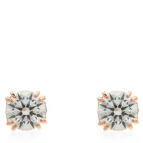 Swarovski Constella White Rose Gold-Tone Plated Round Cut Stud Earrings