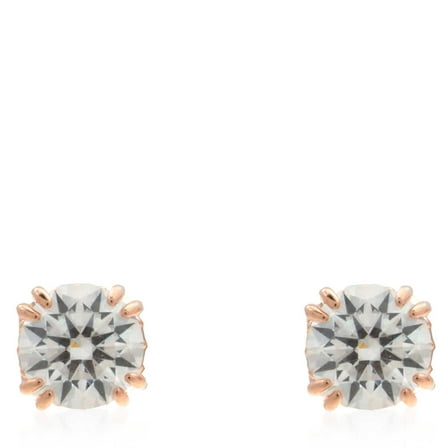 Swarovski Constella White Rose Gold-Tone Plated Round Cut Stud Earrings