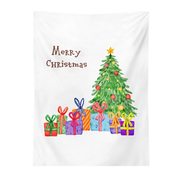 Yhmxh Decoración navideña, tela colgante para fiestas, fondo de árbol de Navidad, regalo