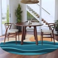 thumbnail image 4 of Ocean Waves Round Living Room Rugs 8 ft, Sun Watercolor Washable Large Area Rug with Non-Slip Sturdy Edge Binding Round Carpet for Dining Room Kitchen Office, 4 of 9