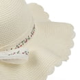 thumbnail image 5 of UTSJKR Womens Wavy Oversized Brim Straw Hat with Floral Tulip Lace Ribbon for Summer Seaside Vacation Outdoor Shoot Neighborhood Potluck Soft Elegant Accessory White, 5 of 6