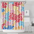 thumbnail image 2 of Extra Long Boho Shower Curtain 72x84 Inches - Vintage Floral & Tropical Leaves Pattern, Waterproof Bohemian Bathroom Decor with 12 Hooks, Tribal Rustic Style, 2 of 5