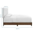 thumbnail image 4 of Modway Rhiannon Diamond Tufted Upholstered Performance Velvet Queen Bed in Walnut White, 4 of 5