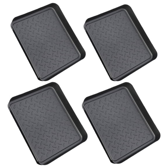 NIAIZEK 4Pcs Small Plastic Shoe Tray Silver for Entryway Indoor Storage and Shoe Organization