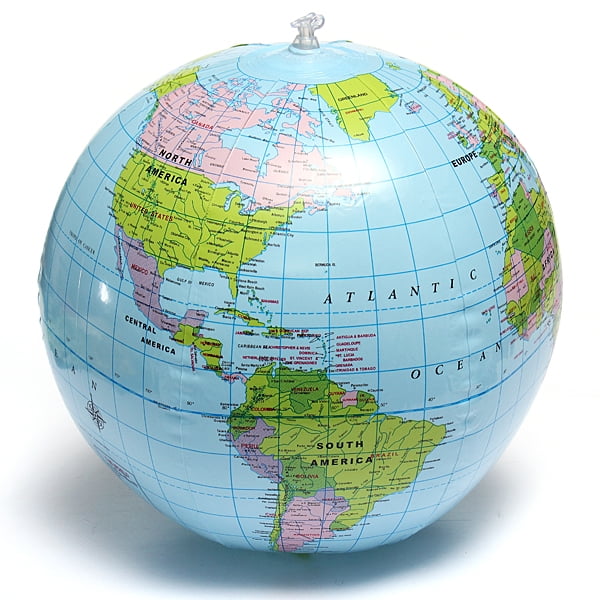15/" Globe Inflate Inflatable Earth World Teacher Beach Ball Geography Toy