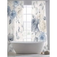 thumbnail image 6 of Blue White Floral Semi Sheer Curtains 96 Inch Length 2 Panels Set, Botanical Garden Flowers Leaves Sheer Kitchen Curtain Privacy Voile Window Curtain for Living Room Bedroom Rod Pocket Drapes, 6 of 7