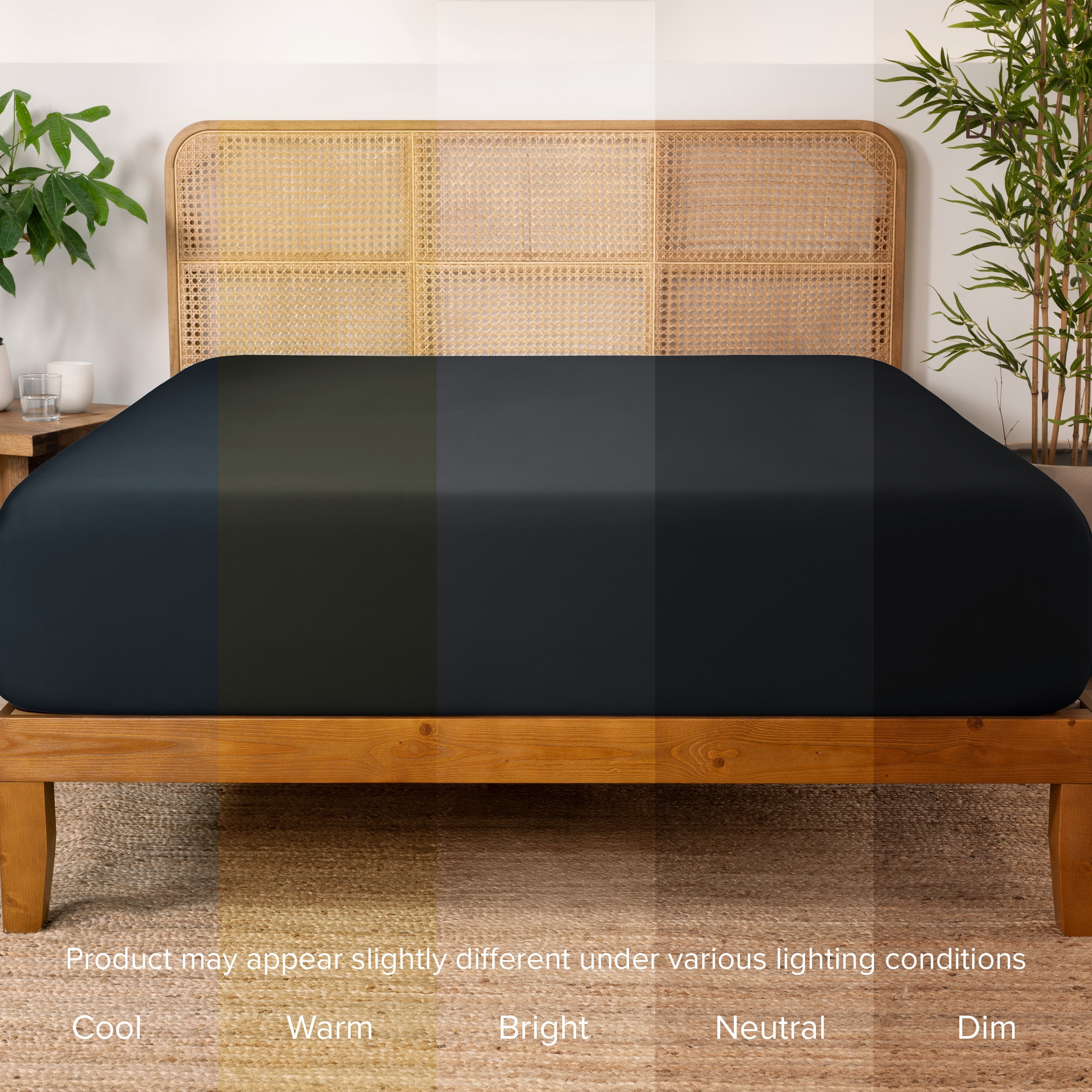 Bare Home Bamboo Fitted Sheet - Made from Rayon Fibers - Deep Pockets - Soft, Cooling & Breathable - Twin, Black
