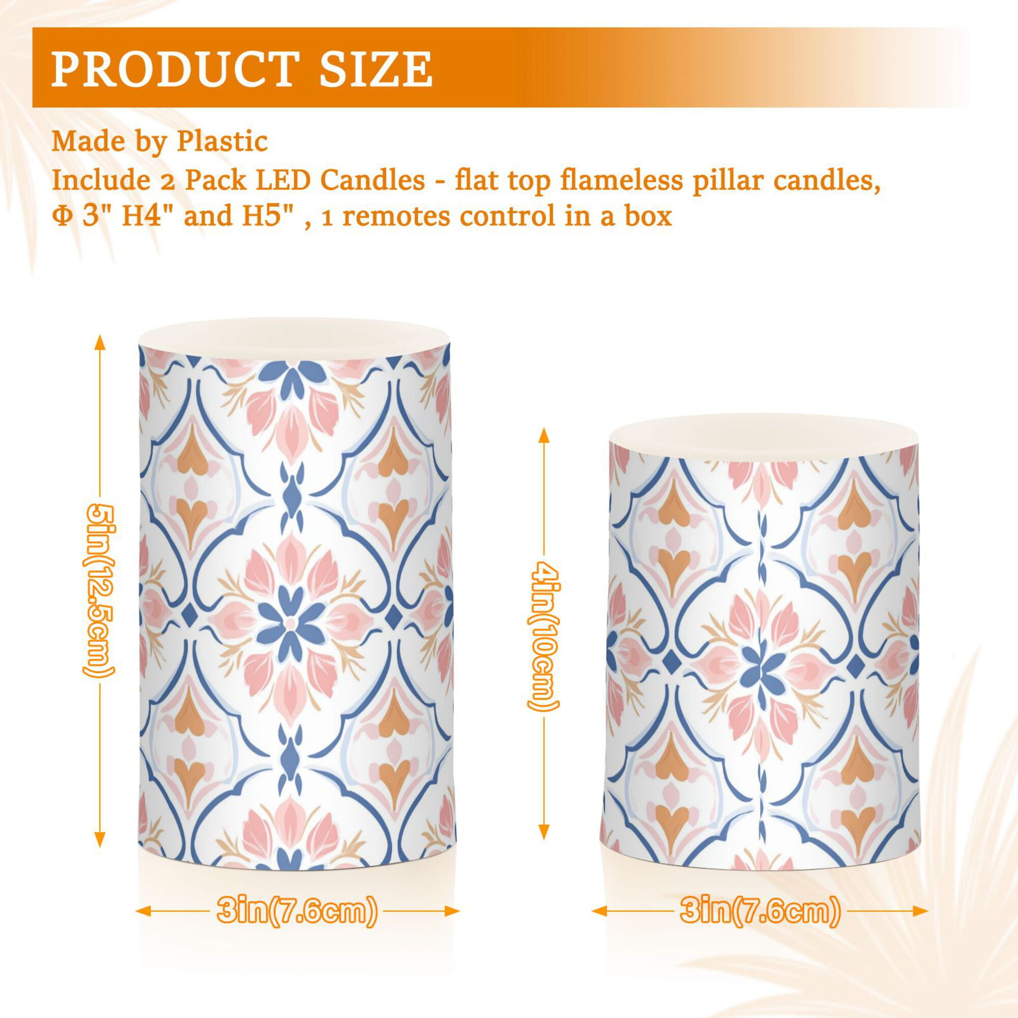 Yayeee Flameless Candles with Remote Flickering Battery Operated Multi Color Changing, Pink Mosaic Pattern