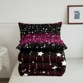 thumbnail image 5 of Erosebridal Glitter Star Bedding Set Set Twin Size, Black And Purple Comforter Set Teens Adult Bedroom Decor, Ombre Silver Meteor Quilt Sparkle Galaxy Twinkle Starlight Down Comforter, 5 of 6