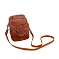 thumbnail image 2 of Qarigey Bolso bandolera compacto y portátil para mujer, bolso cruzado de estilo Vintage de amplia aplicación Bolsas de mensajero y de hombro marrón un, 2 of 6