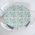 thumbnail image 3 of Ambesonne Geometric Fitted Round Tablecloth, Abstract Lines Dots, 45"- 56" Diameter, Blue Eggshell Black, 3 of 5