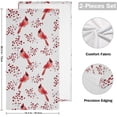 thumbnail image 2 of Winter Red Birds Berries Hand Towels 2 PCS, Kitchen Towel Ultra Soft and Highly Absorbent,Decorative Fingertip Face Towel for Bathroom Hotel, 28.3"x14.4", 2 of 6
