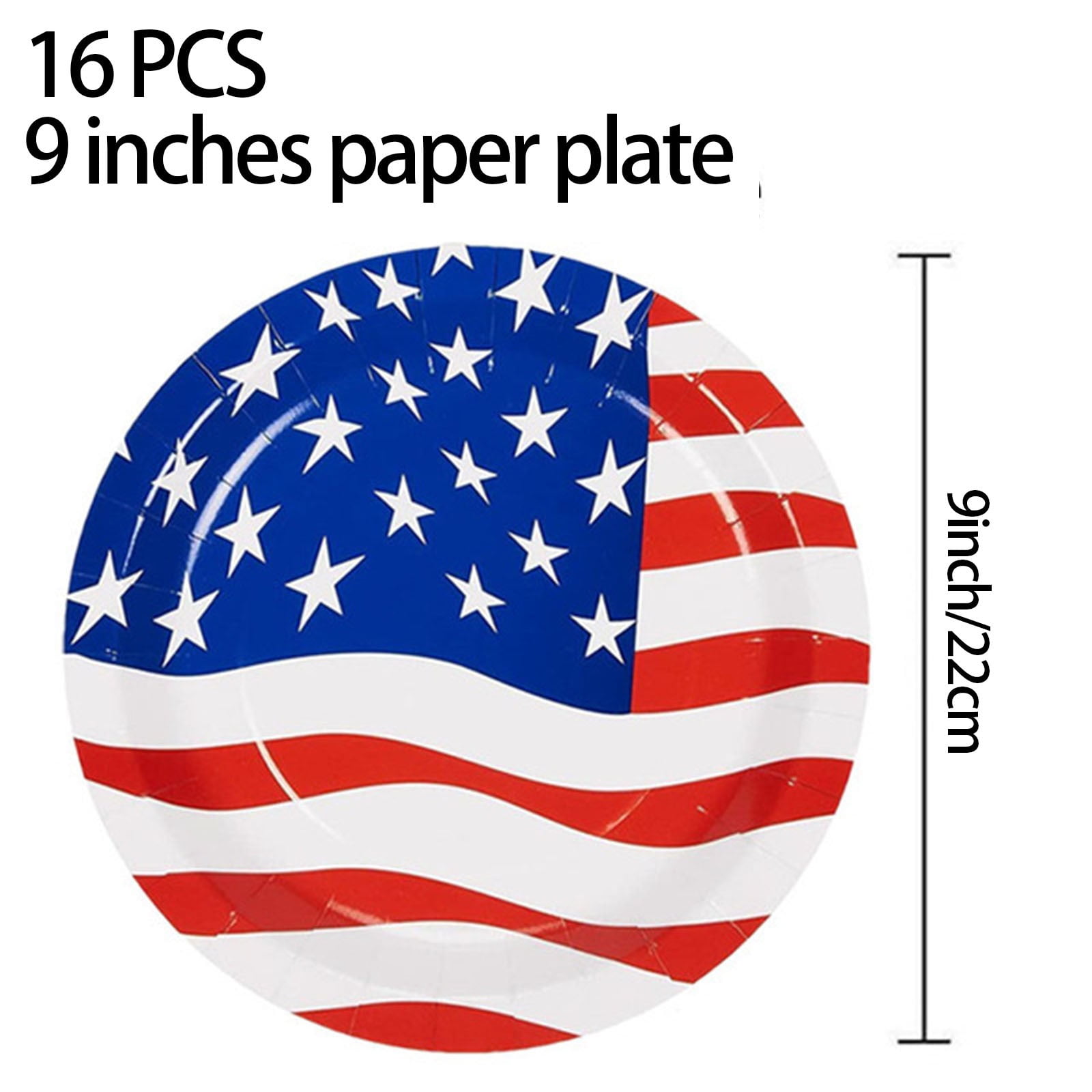 OAVQHLG3B Patriotic 4th of July Party Supplies, American Flag Disposable Paper Plates, Napkins
