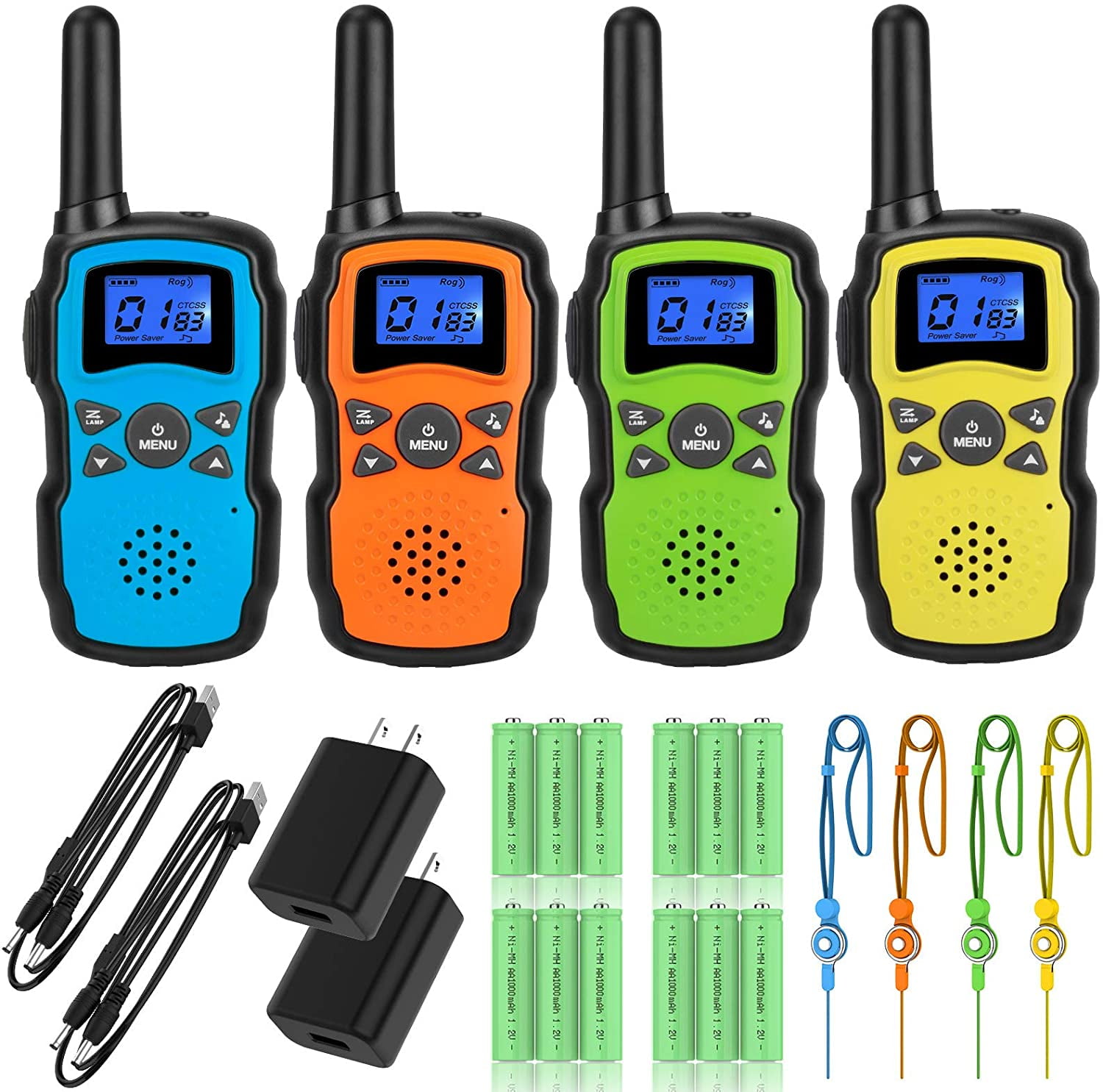 Wishouse Walkie Talkies For Adults Rechargeable 4sets With 2usb Chargers 4x3000mahbatteries Lanyards Family Walkytalky Handheld 2way Radio Longrange For Hiking Camping Christmas Birthday Giftpresent Walmart Com Walmart Com