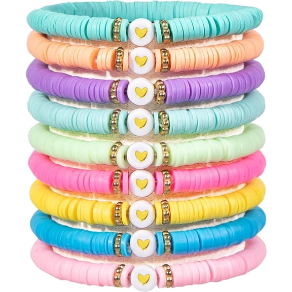 Preppy Bracelets for Teen Girls - Stackable Boho Surfer Friendship Bracelets Set for & Women