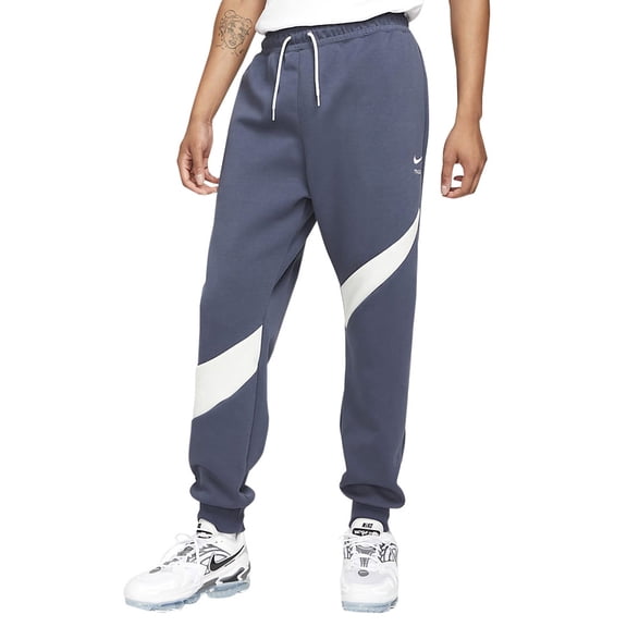 Men's Nike Navy Blue/White Sportswear Swoosh Tech Fleece Pants - M