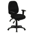thumbnail image 2 of BizChair Mid-Back Black Fabric Multifunction Executive Swivel Ergonomic Office Chair with Adjustable Arms, 2 of 11
