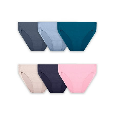 Fit for Me by Fruit of the Loom Women s Plus Size Breathable Micro-Mesh Hi-Cut Brief Underwear 6-Pack