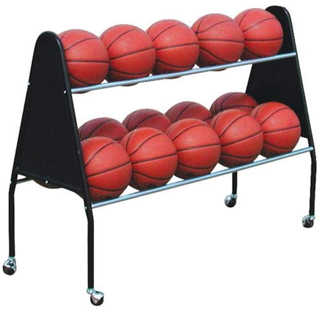 Carrito de pelotas BSN Sports 15 negro con varillas de acero cromado de alta resistencia