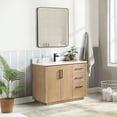 thumbnail image 3 of Vinnova San 42" Single Sink Wood Bath Vanity with Grain Stone in Brown/White, 3 of 16