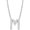 Silver, variant on Initial Letter M Necklace, Moissanite, 925 Sterling Silver, Yellow Gold Vermeil
