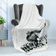 thumbnail image 4 of Hockey Soft Flannel Fleece Blanket, Professional Goaltender in Sketch Art Style on a Grunge Sports Background with Dots, Cozy Plush for Indoor and Outdoor Use, 50" x 70", Multicolor, by Ambesonne, 4 of 5