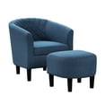 thumbnail image 2 of Convenience Concepts Take a Seat Roosevelt Accent Chair with Ottoman, Blue Fabric, 2 of 7