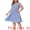 Blue, variant on DARING DIVA Plus Size Square Neck Ruffle Short Sleeve Midi Dress 3X Black