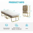 thumbnail image 4 of Puremind Folding Bed with 4 Inch Foam Mattress, 75"x38" Rollaway Bed for Adults/Guests, Space Saving Portable Bed, Easy Assembly & Moving, Standard, Gold, 4 of 8