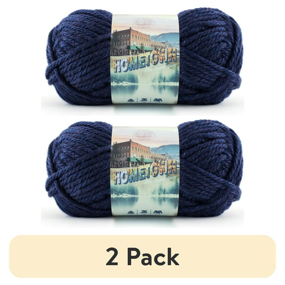 (2 pack) Lion Brand Yarn Hometown San Diego Navy 135-111 Super Bulky Acrylic Yarn