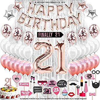 21st Birthday Decorations With Photo Props 21 Birthday Party