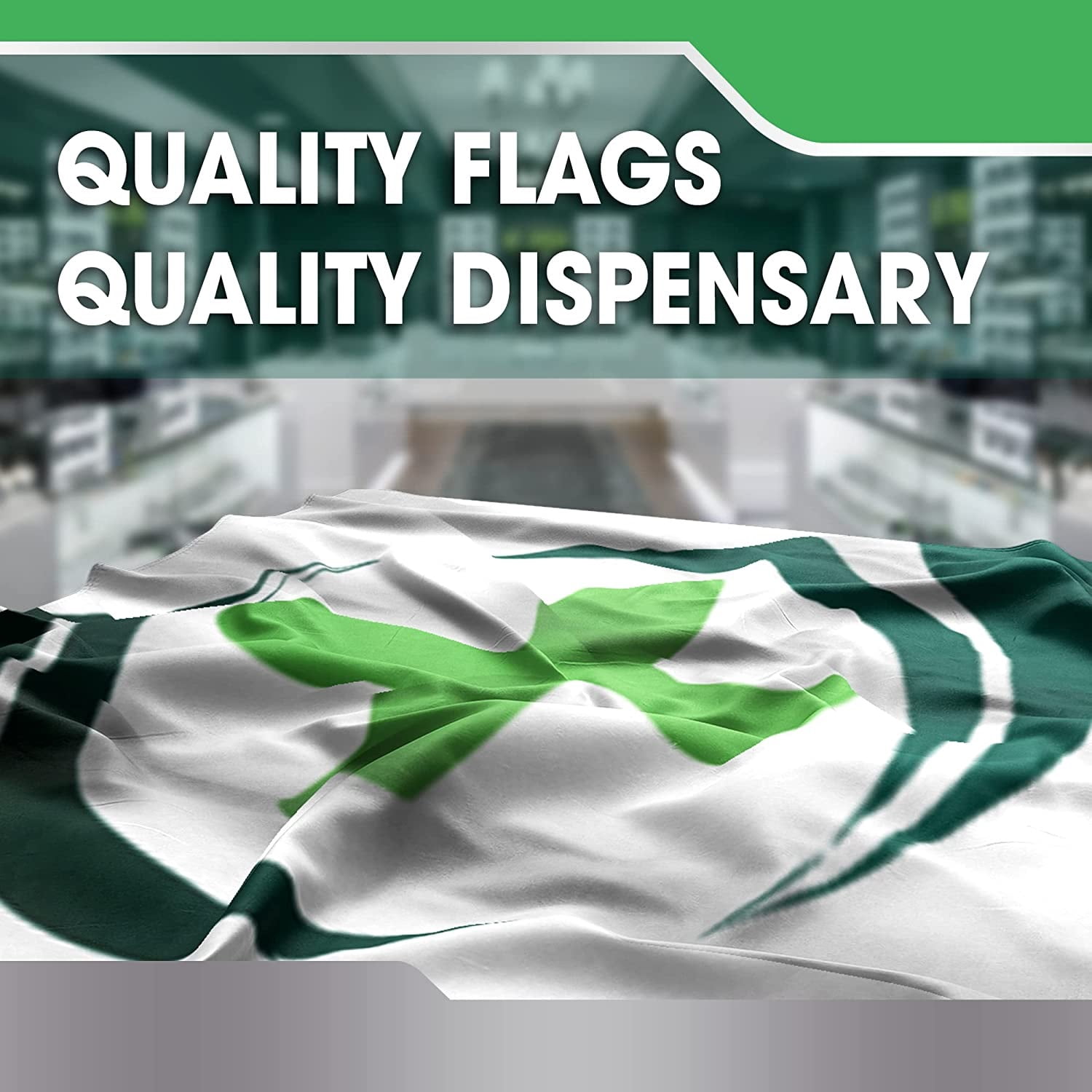 Dispensary Super Flag Without Pole | 2 Pack | Advertisement /Business Flags | Feather Flag |