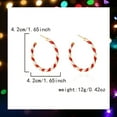 thumbnail image 5 of Festive Candy Cane Hoop Earrings - Reed & White Twisted Enamel Christmas Jewelry, 5 of 5