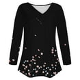 thumbnail image 6 of Uootdi Fall Fashion Must Haves Womens Cross V Neck Button Down Long Sleeve Gift Shirts Floral Printed Tunic Tops Fall Casual Outf, 6 of 7