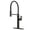 BLACK, variant on MASO Pull-Out Kitchen Faucet with 360° Swivel Modern Black Rubber Neck, Single Handle Single Hole Sink Faucet, 304 Stainless Steel, 2 Spray Modes, Brushed Nickel