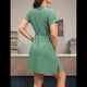 thumbnail image 4 of Vestido de Mujer con Cuello en V y Corta, Color Verde, Talla XXL, 4 of 5