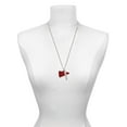 thumbnail image 3 of Delight Jewelry Acrylic 1.25" Maroon Megaphone Silvertone Always My Mother Bar Charm Necklace, 23", 3 of 4