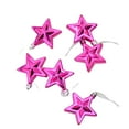 thumbnail image 1 of Toystoory Pack de 6 árbol de Navidad estrellas de plástico Patio Año Nuevo fiesta de cumpleaños adorno colgante accesorio rosa rojo Type3 NO3, 1 of 6