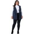 thumbnail image 3 of DARING DIVA Women's Plus Size Vest Sleeveless Anorak Cargo Drawstring Jacket 3X Navy Blue, 3 of 6