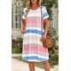thumbnail image 1 of ABPHQTO Vestido camisero de mujer con bolsillo a rayas multicolor, 1 of 5