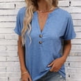 thumbnail image 6 of Elegant Women's Casual T-Shirt Stylish Button Neck Short Sleeve Solid Shirt for Everyday Wear and Fashion Enthusiasts, 6 of 9