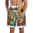 thumbnail image 1 of Wukai Happy Fall Y'All Print Beach Trunks with Compression Liner Swimsuit Quick Dry Beach Sports Shorts with Pocket-XX-Large, 1 of 6